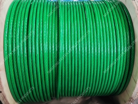 Plastic-coated steel wire rope